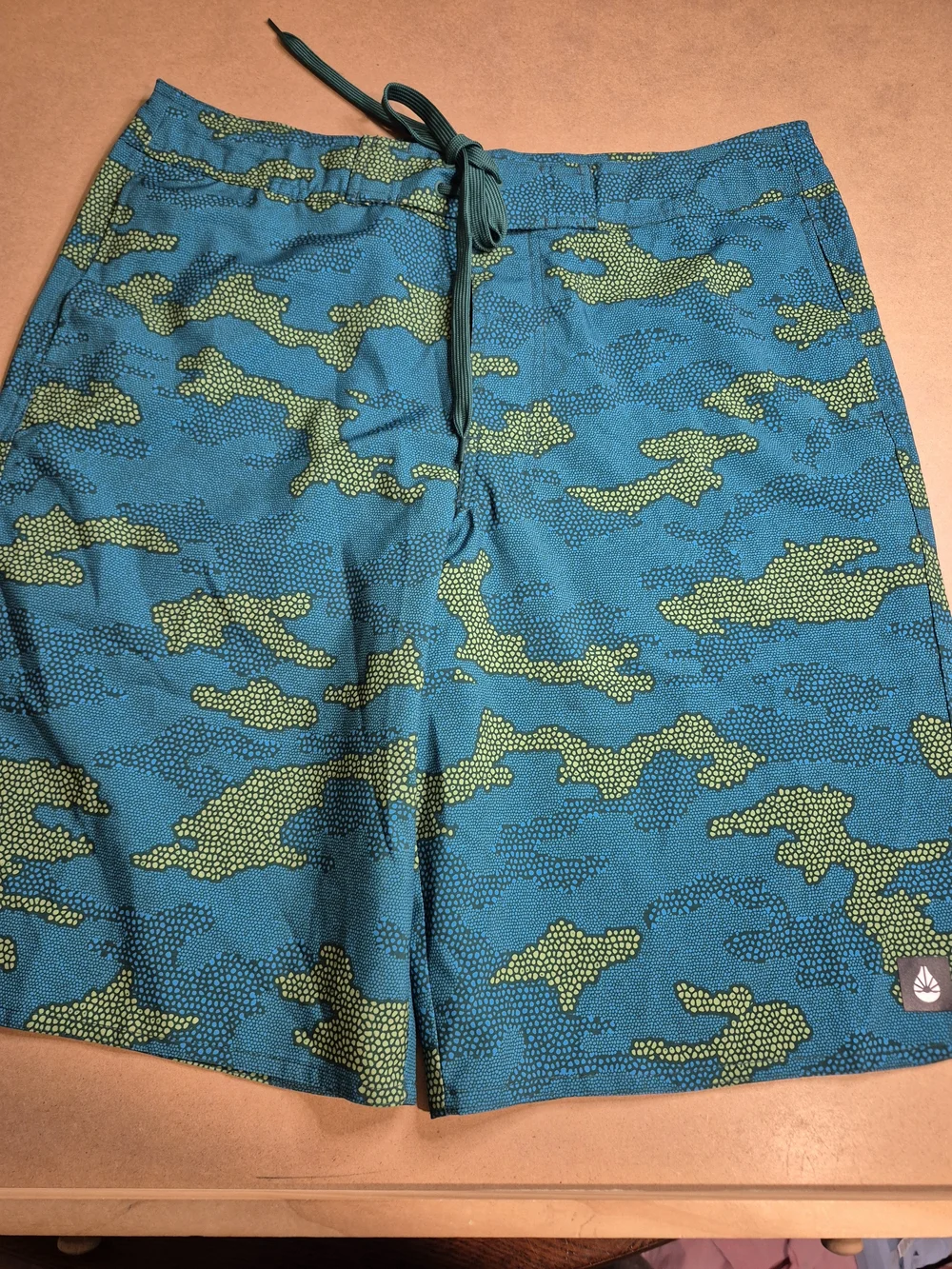 Men's Teal & Green Camouflage Swim Board Shorts 4399/5